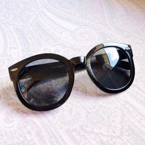 Black Round Oversized Eyeglasses Sunglasses Specs